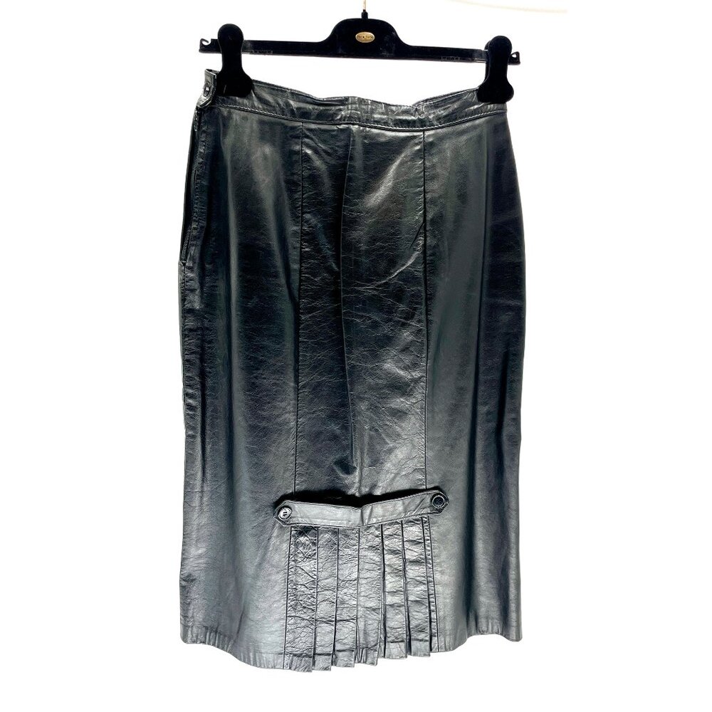 VINTAGE leather pencil skirt Small